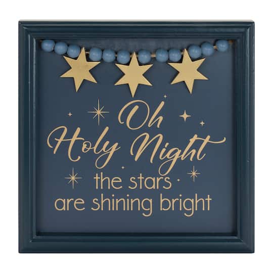 Melrose 12" x 12" O Holy Night Star Quote Plaque